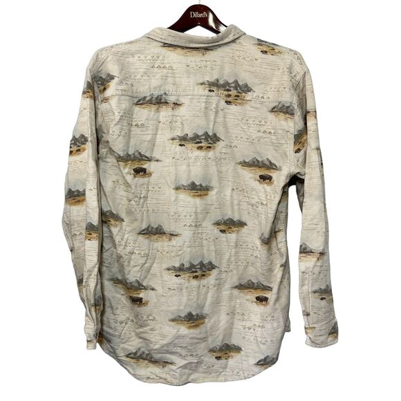 Vtg Cabela's Outdoor Mountain Range Buffalo Scenic Chamois Shirt Flannel Size XL - Picture 2 of 6
